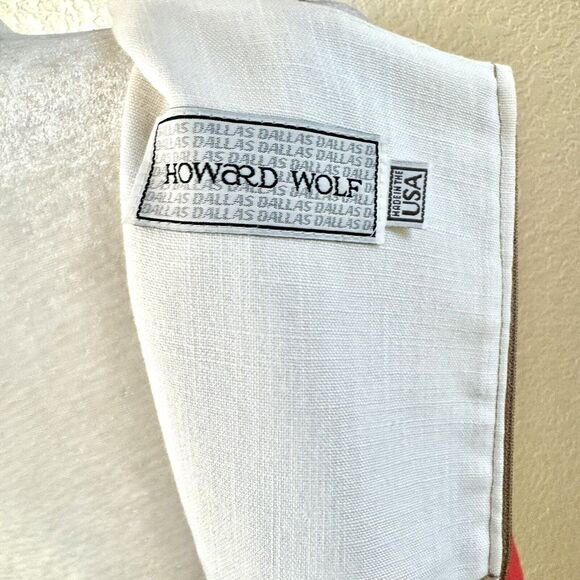 VTG Howard Wolf Size 8 Sheath Pencil Dress Tan Blue White Colorblock Stripes - Picture 12 of 16